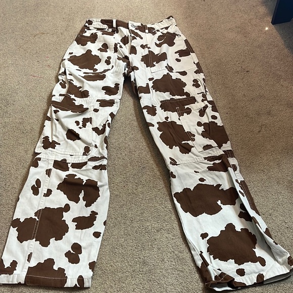 Forever 21 Pants - Forever 21 cow print carpenter pants